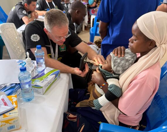 Baby examination in Tanzania by Rambam Healthcare Campus
